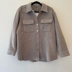 NEW &other stories beige Button-Up Shirt Jacket